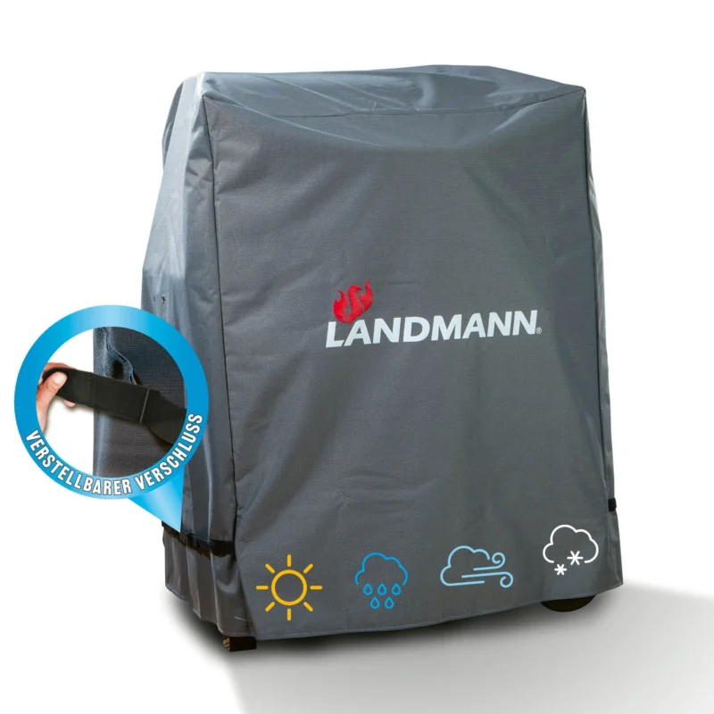 Premium Wetterschutzhaube M (60 x 80 x 120 cm) - grau, reißfestes Polyester, wasserdicht, UV-beständig, Kälteschutz bis -20 °C, mit verstellbarem Klettverschluss.