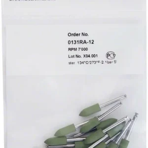 Alphaflex Polierer grün Flamme mit Winkelstück-Schaft in Verpackung.