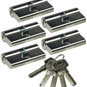 Schließzylinder-Set 5x 60mm (30+30mm) Profil-Zylinder, 5 Sicherheits-Schlüssel