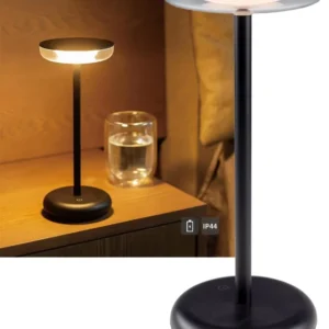 LED Akku-Tischleuchte "Foco Luz" 2900K, IP44, dimmbar, 26cm, matt schwarz