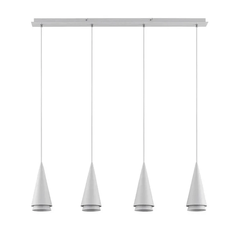 B-Ware Lucande Naoh Hängeleuchte Deckenlampe Lampe Leuchte Aluminium 4 Fl. E27 Weiß