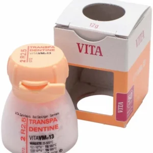 VM13 3D Transpa Dentin 12g 2R2.5 im weißen Behälter mit oranger Kappe.