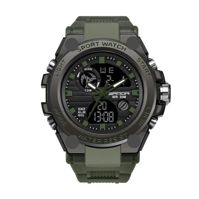 ⌚Sportliche Dual-Display Mode Multifunktionale wasserdichte leuchtende Herrenarmbanduhr
