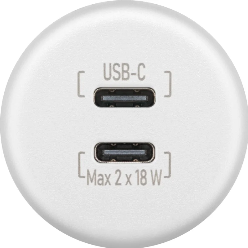 Dualer Einbaucharger USB-C 2 x 18 Watt - Variante 2