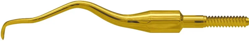 Amerikanische Eagle XP Gracey Quik-Tip Kürettenspitze in goldener Farbe.