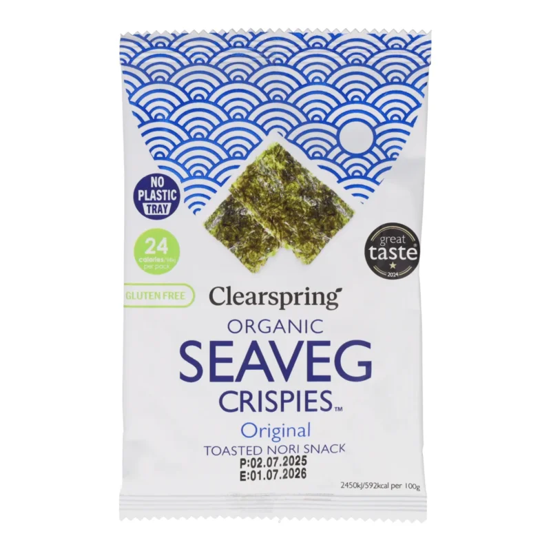 Bio-Snack aus gerösteten Nori-Algen von Clearspring 4 g