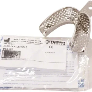 Perforierter Metall-Abformlöffel ALGILOCK®-LÖFFEL für bezahnte Kiefer.