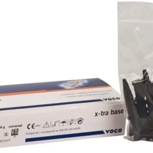 X-tra base Caps universal 16x0,25g von VOCO mit Verpackung und Beutelinhalten.