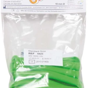 Absaugkanülen standard colore grün, 10 Stück in Verpackung.