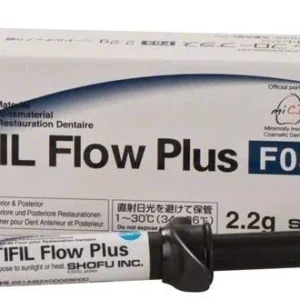 BEAUTIFIL Flow Plus Spritze F03 A2O mit Verpackung und Applikationsnadel.