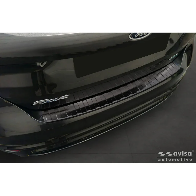 Avisa, Heckstoßstangenschutz, Schwarz Edelstahl, Passt für Ford Focus III HB Facelift (2014-2018) & Fiësta (2017-2023), 'Ribs'