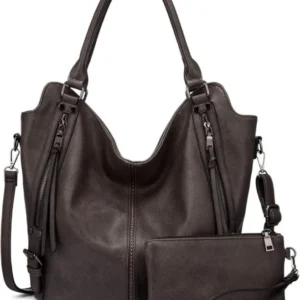 Damen Handtaschen Set Groß Leder Umhängetasche Schultertasche Hobo