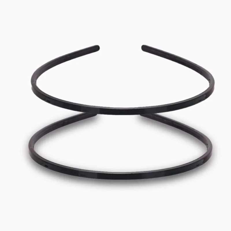 2er Set Schwarze Kunststoff Stirnbänder mit Zähnen 6mm - Vielseitiges
