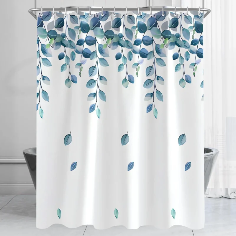 Duschvorhang Grün Blätter 200x200cm Antischimmel Textil