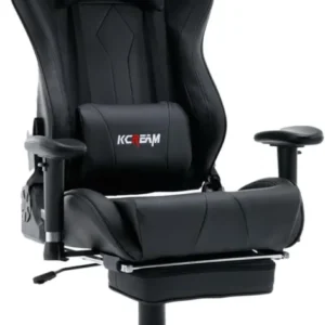 Ergonomischer Gaming Stuhl mit Fußstütze & Lendenwirbelstütze