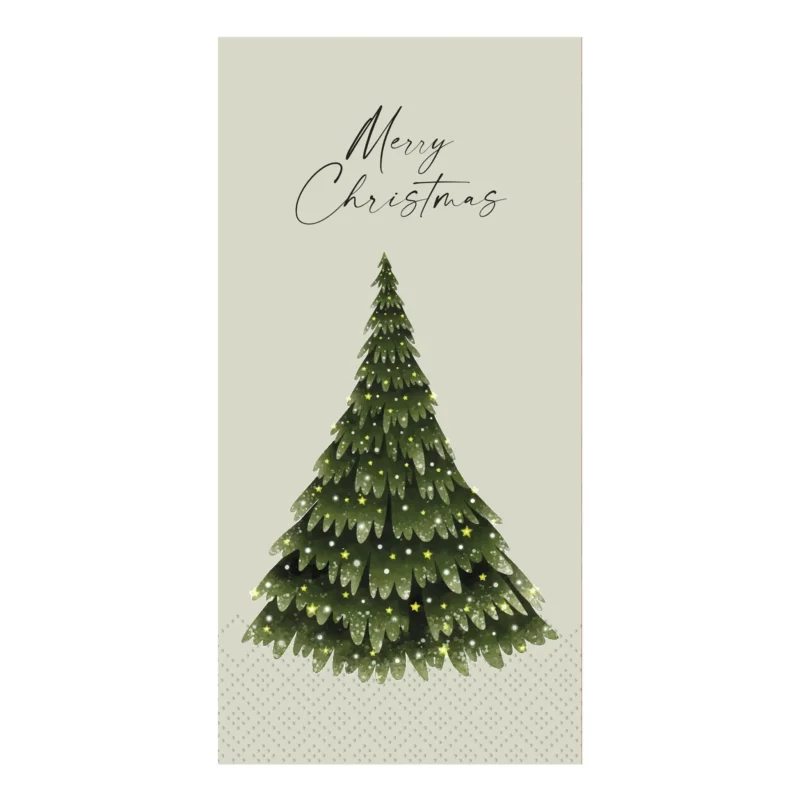 Serviette mit Weihnachtsbaum und Frohe Weihnachten - Chic Antique