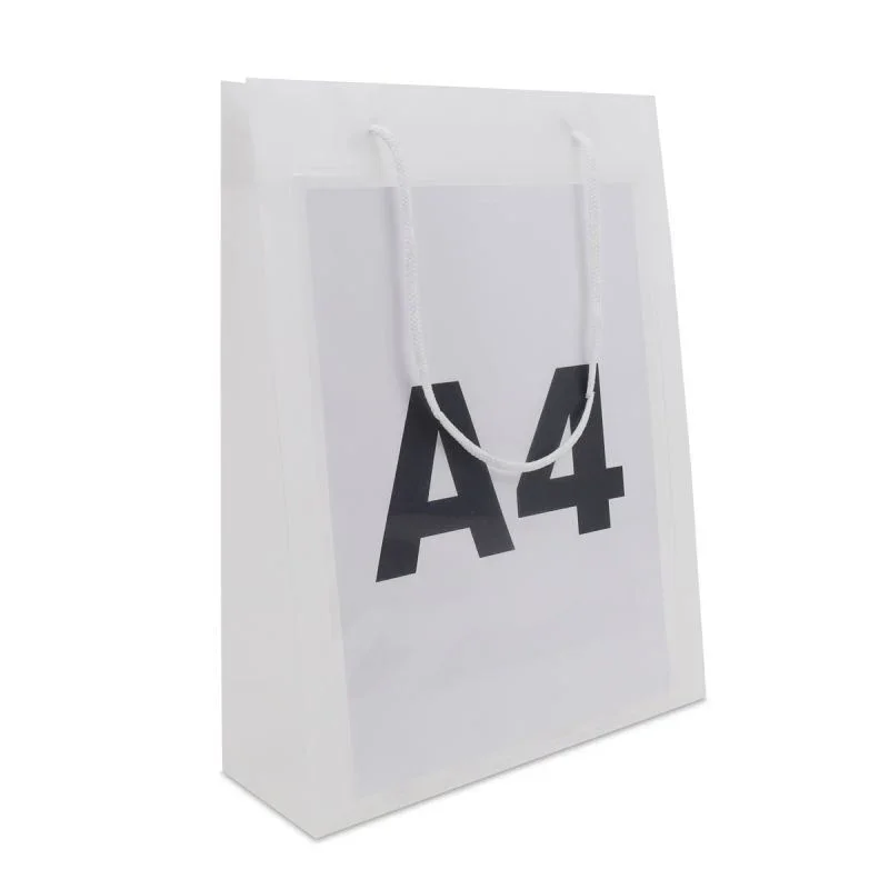 Luxuriöse Kunststoff-Fenstertaschen mit A4-Einschubfenster 26+10x36 cm Halbtransparent (100 Stück) [FP-DQC021]