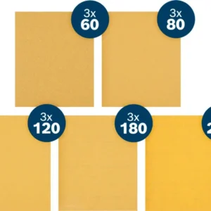 Produktbild Lieferumfang von EXPERT C470 A4 Schleifpapier, 230x280mm, K60/80/120/180/240, 15tlg. Starter Pack