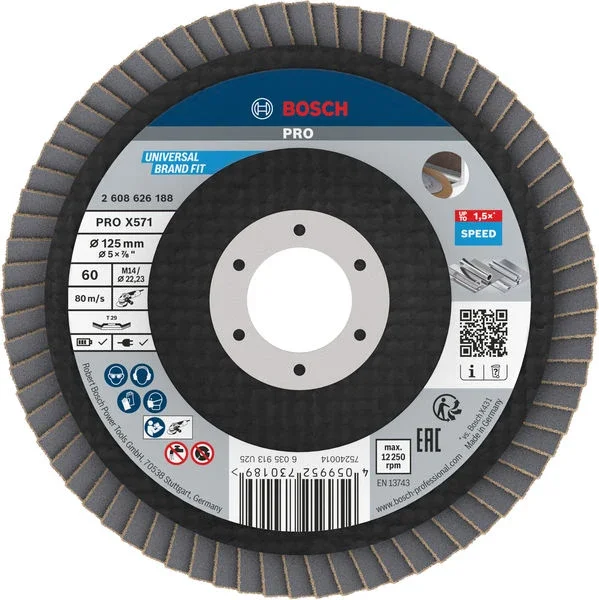 Produktbild von Fächerschleifscheibe 125 mm K60 PRO X571 gewinkelt T29