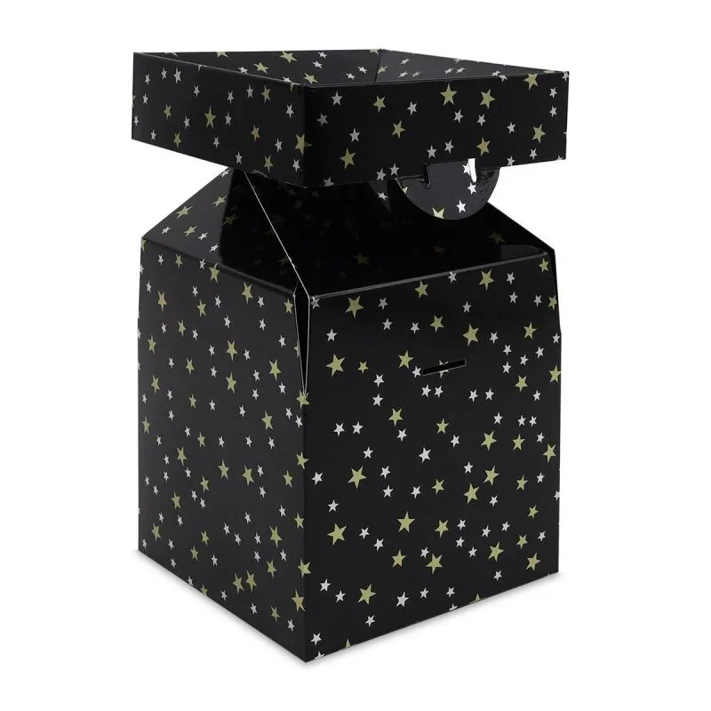 Weihnachts-Pop-up-Boxen - Stars 15x15x16 cm Schwarz (50 Stück) [FP-KDS001]