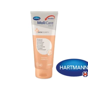 MoliCare® Skin Hautfluidgel 200ml in orangefarbener Tube mit Hartmann-Logo.