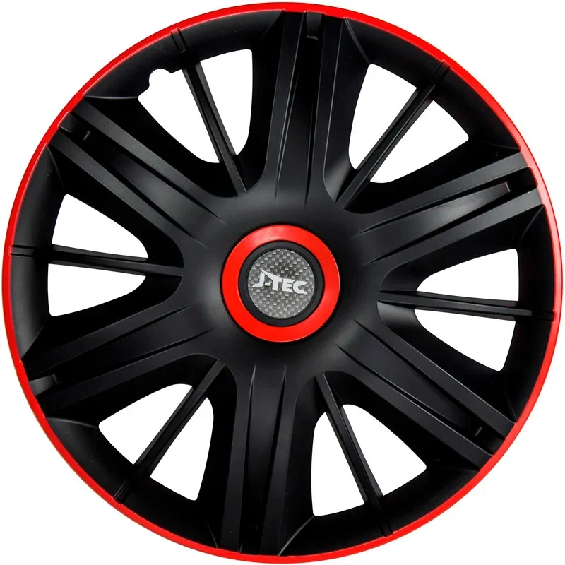 J-Tec, Satz Radzierblenden Maximus 15-Zoll Schwarz/Rot, ABS, Rot, Schwarz