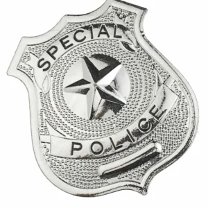 Badge de policier pour adulte argenté en métal