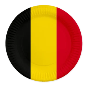 Belgie Borden Zwart Geel Rood 23cm 8st van WeFiesta koop je bij Partywinkel