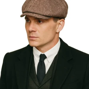 Béret vintage années 20 pour adulte marron chiné