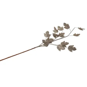 Branche de feuilles d'érable pour décoration champagne à paillettes et sequins