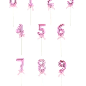 Cake topper chiffre pour gâteau d'anniversaire rose avec nœud