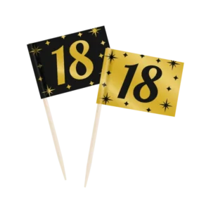 Cocktailprikkers 18 Jaar 6,5cm 50st van Paper Dreams koop je bij Partywinkel