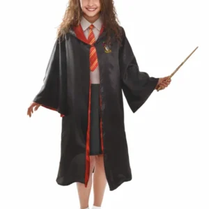 Déguisement et accessoires Hermione pour enfant noir et rouge avec baguette magique