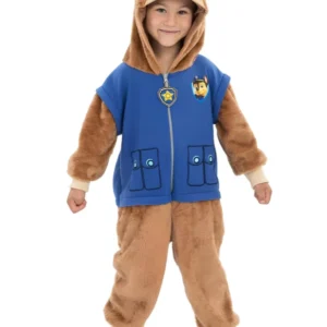 Déguisement Chase Pat'Patrouille pour enfant bleu et marron à capuche