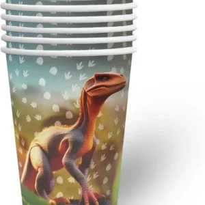 Dinosaurus Bekers 250ml 8st van VDV Benefit koop je bij Partywinkel