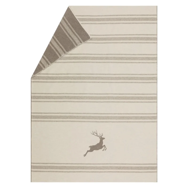 David Fussenegger LUCA Hirsch-Streifen Flanelldecke – Wolle