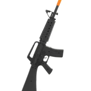 Fusil d'assaut sonore M16 pour soldat noir en plastique avec embout orange