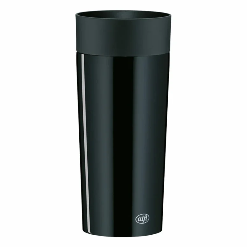 Alfi isoMug plus, Isolierbecher, Trinkbecher, Thermobecher, Edelstahl, schwarz, 0,35l, 5637233035