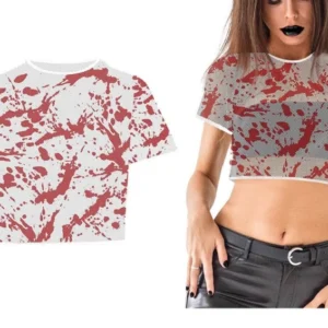Halloween Shirt Wit Bloedspetters van Fiestas Guirca koop je bij Partywinkel