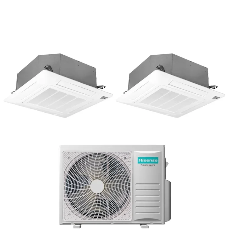 climatizzatore condizionatore hisense dual split a cassetta 18_18 con 3amw72u4rfa r 32 18000_18000