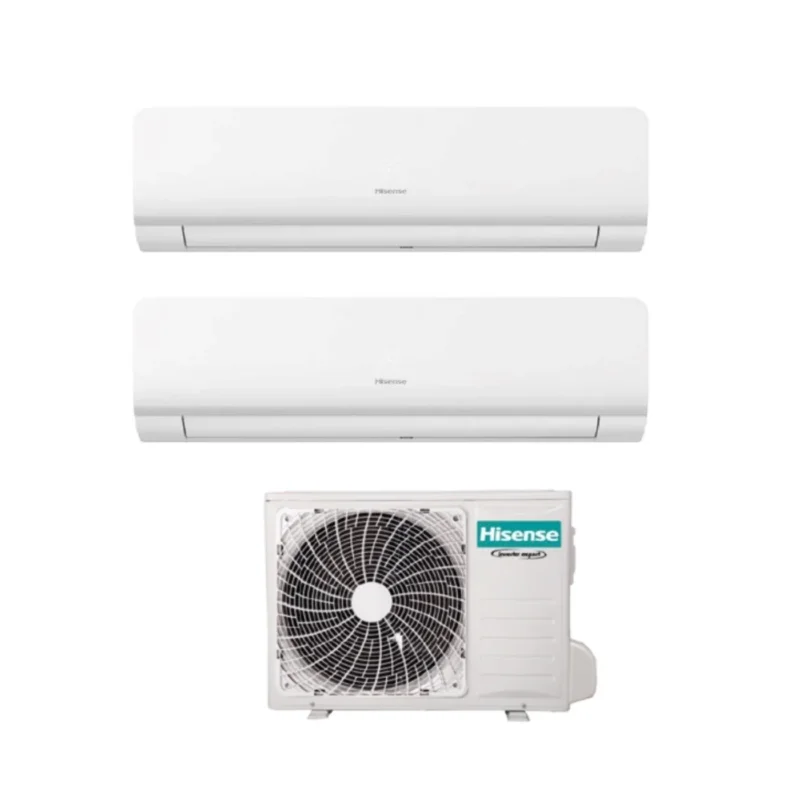 climatizzatore condizionatore hisense dual split inverter serie new energy 9_12 con 2amw50u4rxa r 32 wi fi integrato 9000_12000 novita