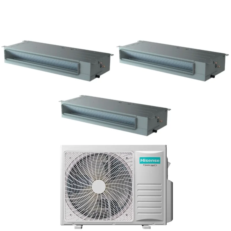 climatizzatore condizionatore hisense trial split canalizzabile 9_9_12 con 3amw72u4rfa r 32 9000_9000_12000 con telecomando di serie e cablato 4097