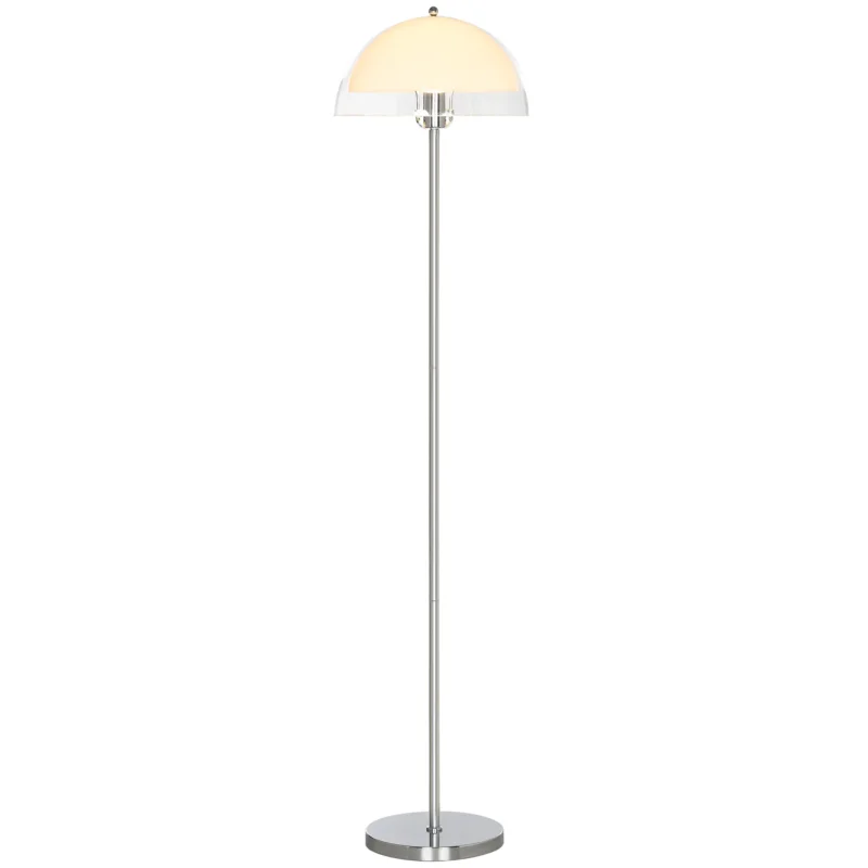 easycomfort easycomfort lampada a piantana moderna con paralume a doppio strato in metallo e acrilico 35x150 cm bianca
