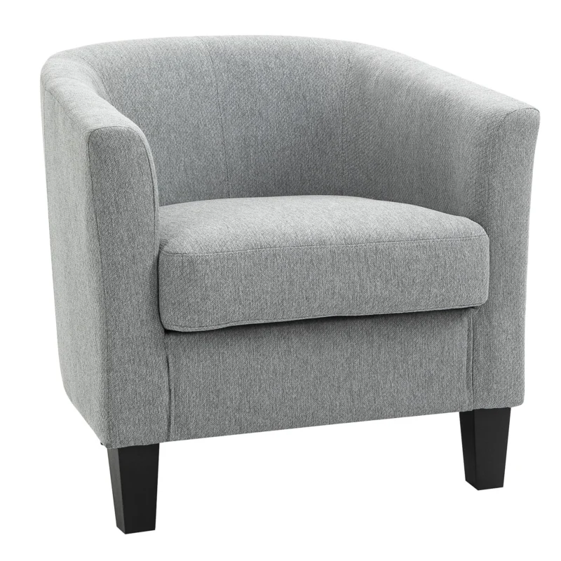 easycomfort easycomfort poltrona moderna imbottita con seduta profonda poltroncina da camera e soggiorno 75x72x74cm grigio