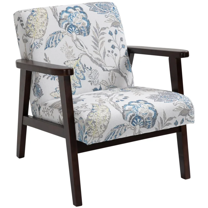 easycomfort easycomfort sedia per soggiorno poltroncina imbottita con braccioli in legno e tessuto traspirante per casa e ufficio a fiori 68 5x78 5x75cm ean 8054144139586