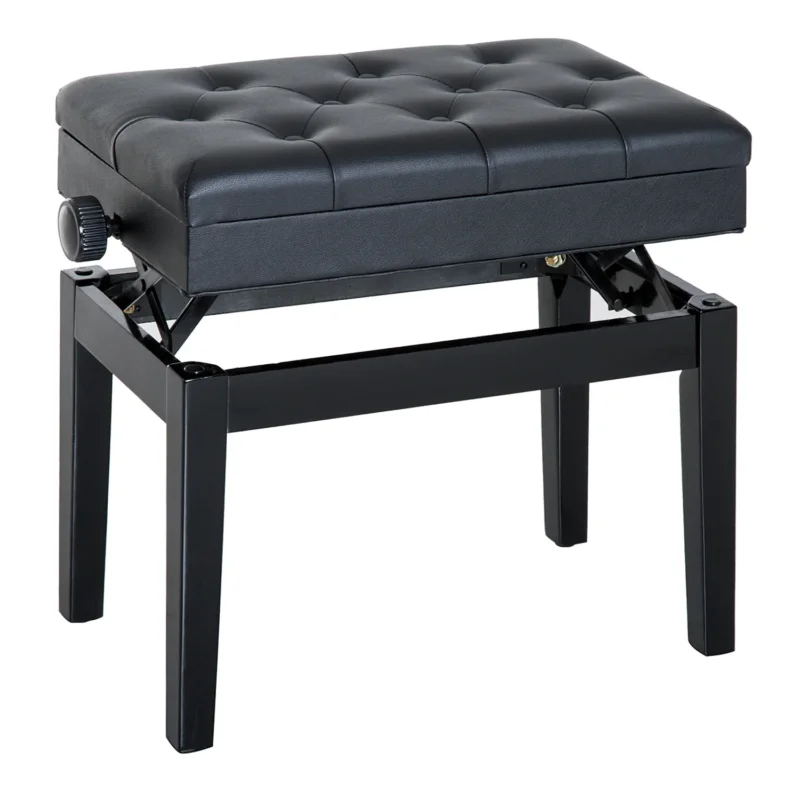 easycomfort easycomfort sgabello per pianoforte con vano contenitore e altezza regolabile nero ean 8055776913476