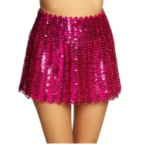 Jupe à sequins pour femme fuschia