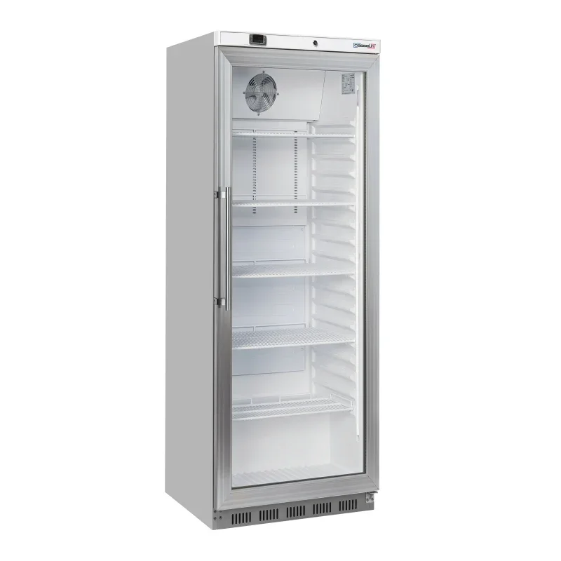 Casselin Kühlschrank mit Glastür 400 L Stahl