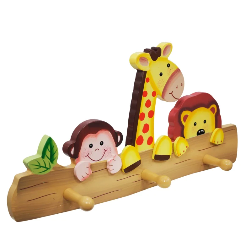 Fantasy Fields Sunny Safari Wandhaken Kleiderbügel mit 3 Haken für Kinderzimmer und Schlafzimmer, Kinderdekor