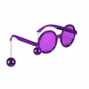 Lunettes disco pour adulte violettes avec boules à facettes